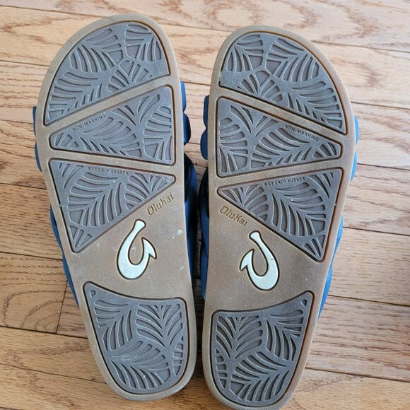 OluKai Hila Slide Sandals Puffy Slides Moonlit Ocean 9 - Picture 7 of 9